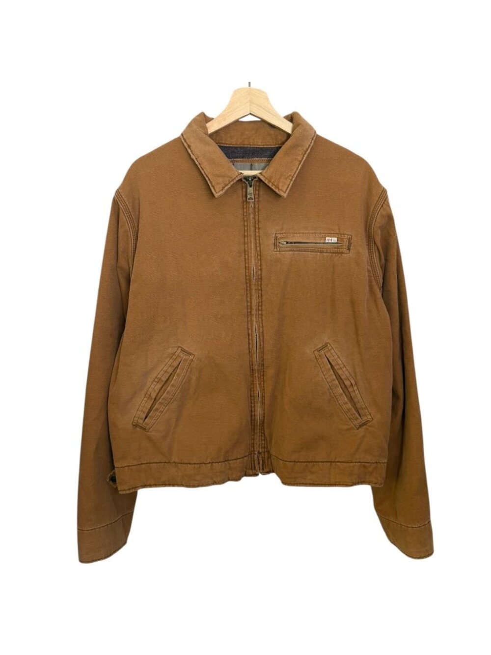 Vintage Abercrombie Fitch Workwear Blanket Lined Canvas Bomber Jacket Brown L
